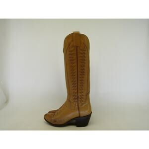 Sanders Womens Size 4 C Wide Width Brown Leather Cowboy Western Boots